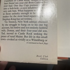 CUJO BY STEPHEN KING FIRST EDITION HARDCOVER w/ DJ 1981 Book Club Edition