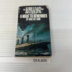 A Night to Remember History Paperback Book by Walter Lord from Bantam 1956