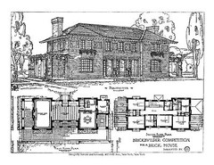 House Design Competitions – Book 9 Drawings, A House of Brick for $10,000 – 1910