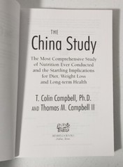 THE CHINA STUDY by T. Colin Campbell, PhD. PLANT BASED VEGAN Diet Weight Loss pb