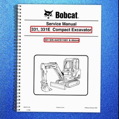 BOBCAT 331 331E Compact Excavator Service Manual SN AACS11001 Up, FOLDOUTS