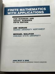 Finite Mathematics With Applications For Business and Social Sciences, SL (MC22)