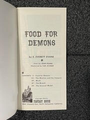 DARK FANTASY Food For Demons E Everett Evans 1974 Weird Fiction Ray Bradbury