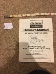 Cub Cadet 38″ Lawn Tractor Deck Installation Instructions – Model 441 15 Pages