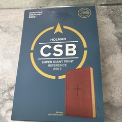 CSB Super Giant Print Reference Bible, Brown LeatherTouch