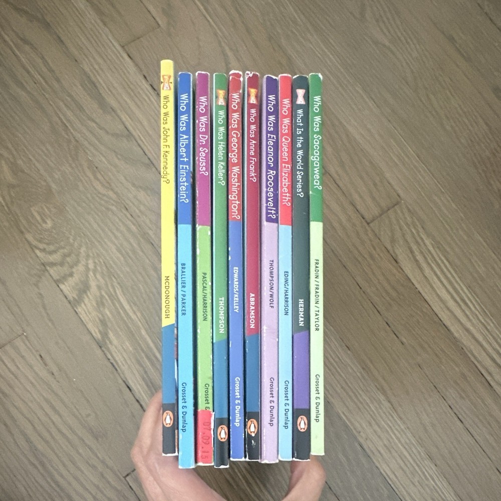Grosset & Dunlap Who Was? Paperback Lot of 9 Illustrated Biographies Ages 9-12