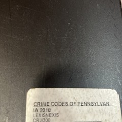 2017 Lexis Nexis Crime And Offenses Codes Of Pennsylvania Legal Law Binder