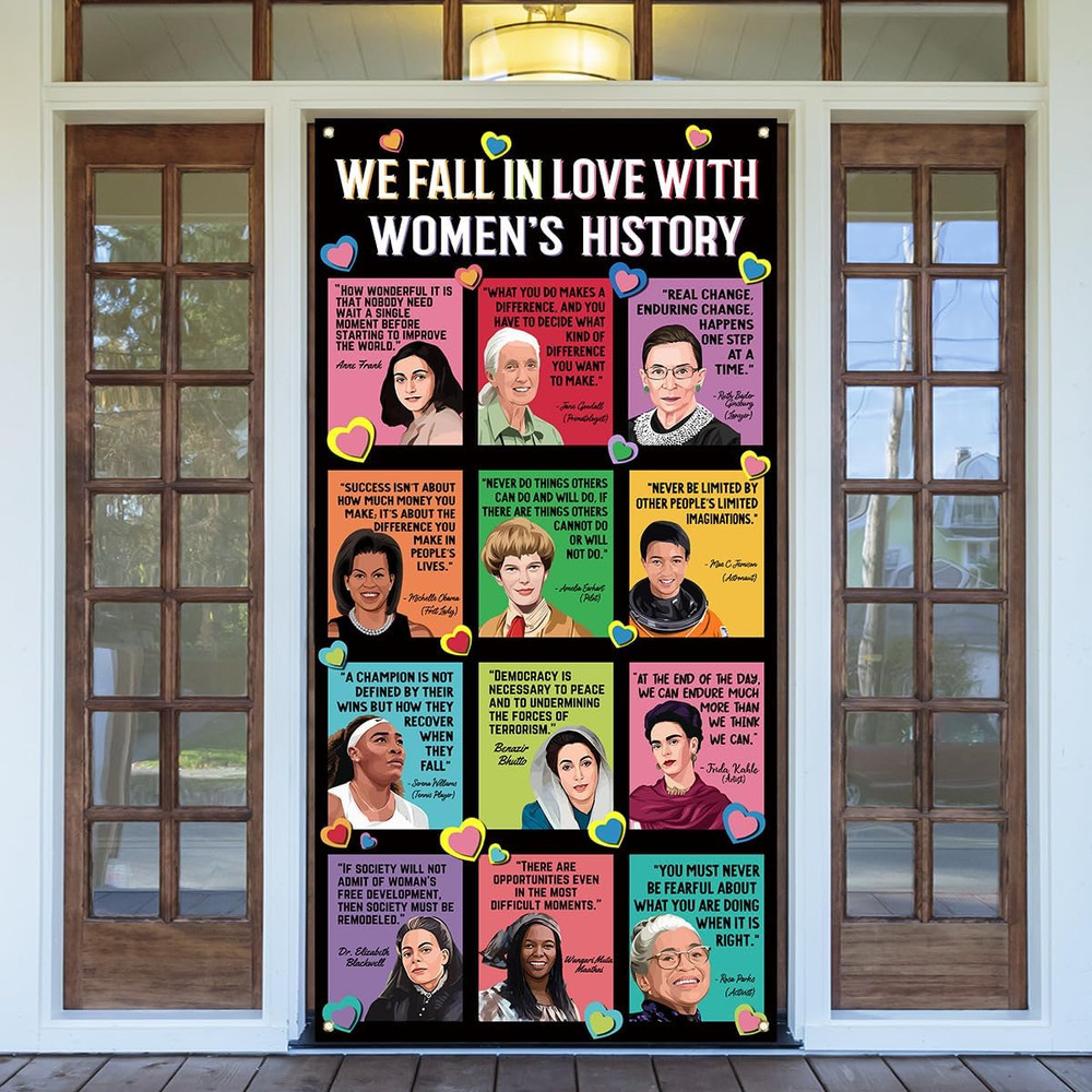 Women’S History Month Decorations National Women’S Day Door Cover Women of Histo