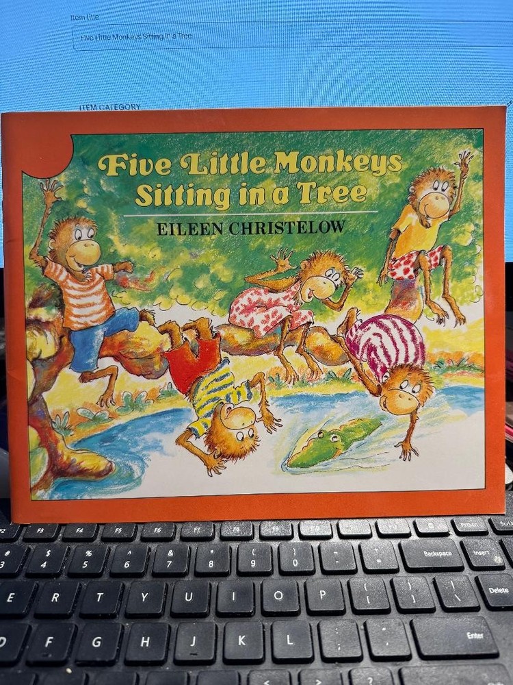Five Little Monkeys Sitting in a Tree signed by Author Eileen Christelow