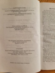 Kingdom Interlinear, Insight on the Scriptures, New World Translation Ref. Ed.