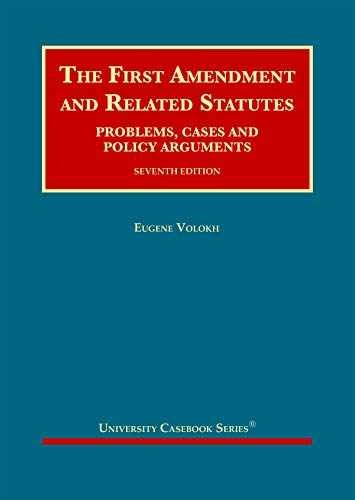 The First Amendment and Related – Hardcover, by Volokh Eugene – Acceptable