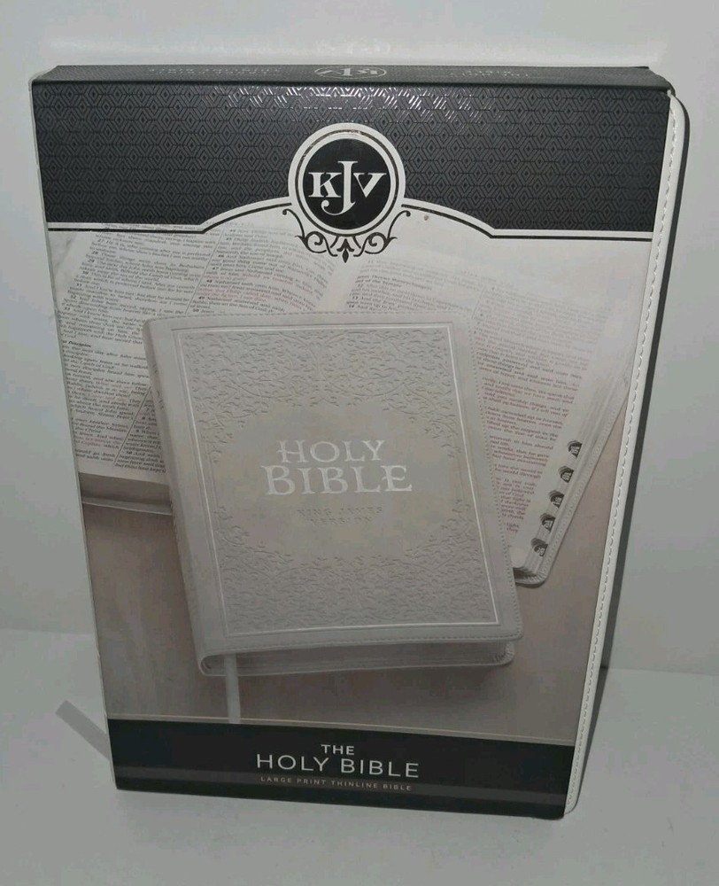 New! KJV Large Print Bible – White Thinline – Indexed – Red Letter Edition