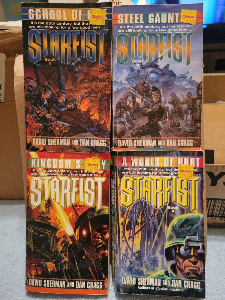 Starfist #2, 3, 8, 10 by David Sherman, Dan Cragg (4) PB Lot Del Rey Used
