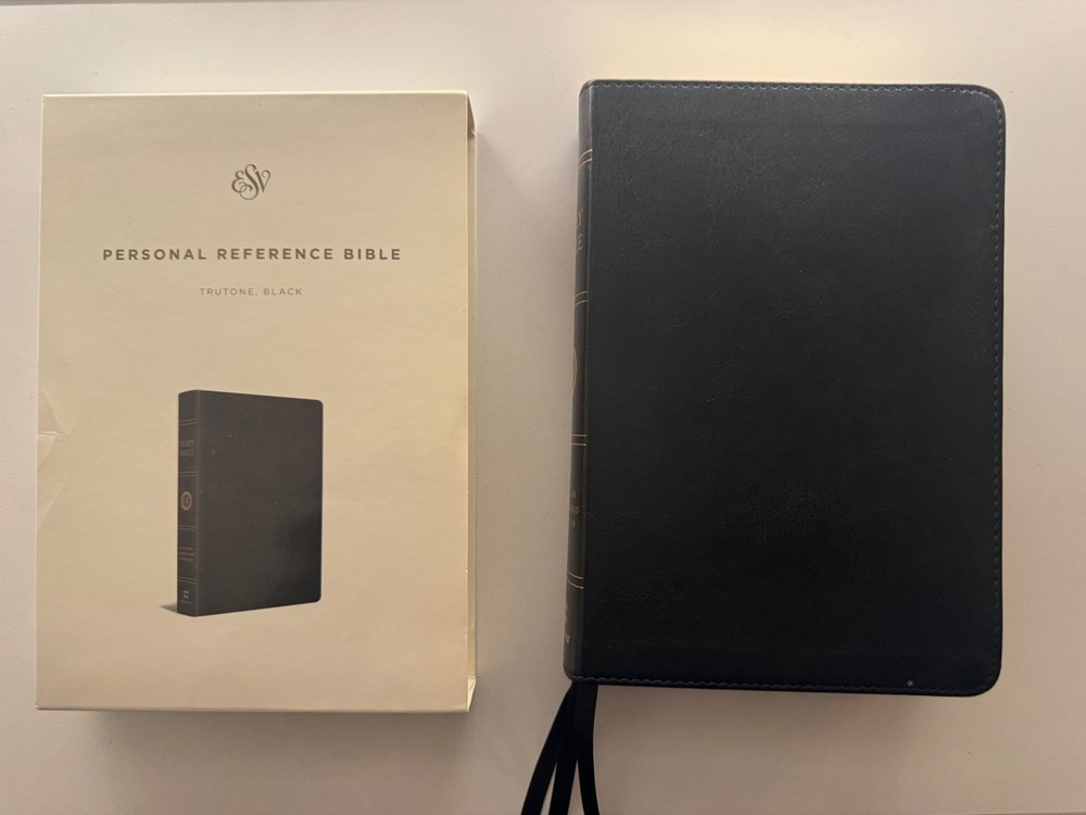 ESV Single Column Personal Reference Bible- Extra Ribbons Blue Gold Gilded