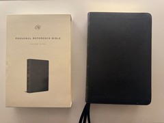 ESV Single Column Personal Reference Bible- Extra Ribbons Blue Gold Gilded