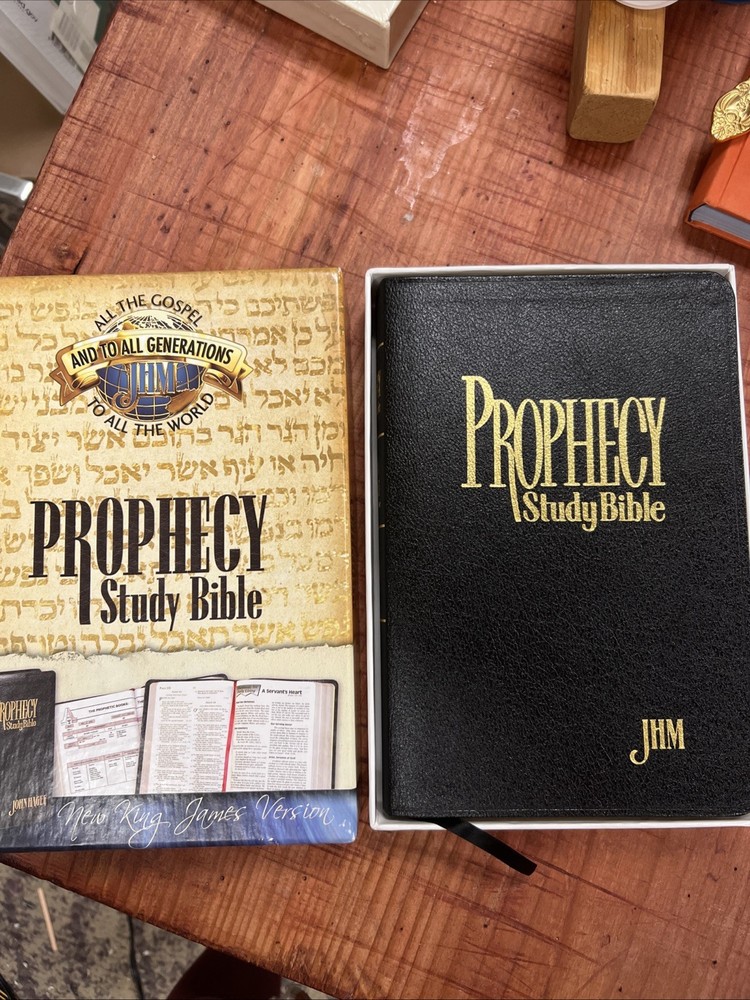 Prophecy Study Bible John Hagee NKJV Black Bonded Leather in Box All The Gospel