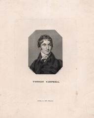 c1850 Thomas Campbell * Dichter Schottland * Kupferstich-Porträt