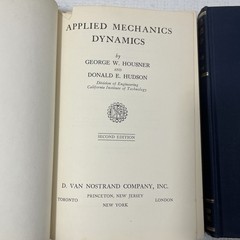 Applied Mechanics Statics Dynamics Housner Hudson + 1962 RPI Quiz Lot