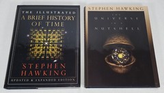 2 Stephen Hawking HC Books, A Brief History Of Time / The Universe In A Nutshell