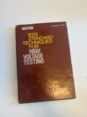 IEEE Standard Techniques for High Voltage Testing 1978 Sixth Edition Hardcover