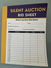 Silent Auction Bid Sheets New