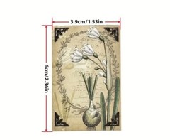 Tiny Book Filled W/ Pull Out Pictures SPRING PASTORAL 60 Pages Note Paper FLORAL