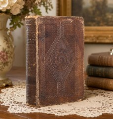 Antique c1860s Victorian Holy Bible Leather Bound Pocket Edition with Gilt Edges