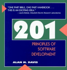 201 Principles of Software Development – Hardcover By Davis, Alan M. – GOOD