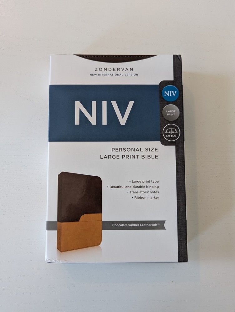 Holy Bible NIV Large Print Leathersoft Cover Zondervan Personal Size NEW