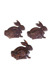 Set/12 Primitive Rusty Tin Bunny Rabbit Cutouts Cutout 1.25″ W Crafts Rabbits