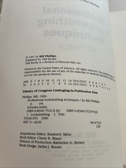 Professional Locksmithing Techniques Bill Phillips 1991 TAB Books Paperback