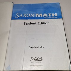 Saxon Math Intermediate 4 Student Edition Hardback Used Good Shape