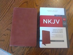 NKJV, Single-Column Reference Bible ~Retail 129.99~ Brown Genuine Leather