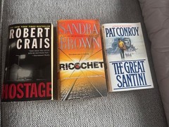 3 paperbacks -Ricochet (Sandra Brown), Hostage (Robert Crais), The Great Santini
