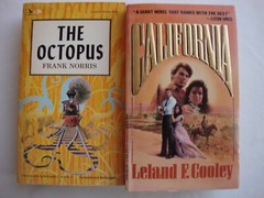 2 new OCTOPUS, CALIFORNIA pb books HISTORICAL DRAMA paperbacks FICTION, rare