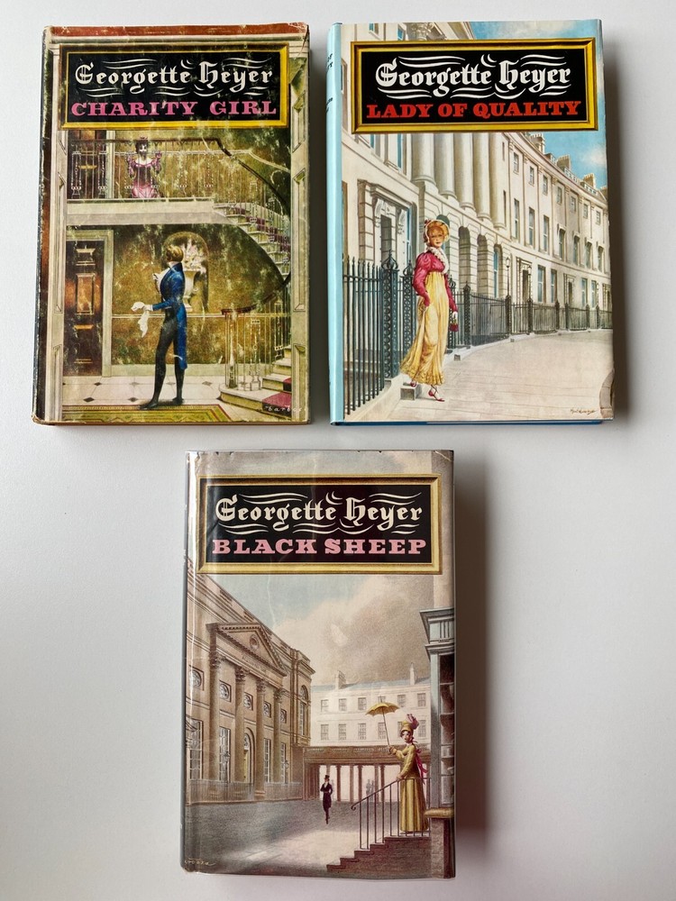 GEORGETTE HEYER HCDJ LOT 3~Dutton~CHARITY GIRL~LADY QUALITY~BLACK SHEEP~1967 1st