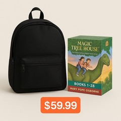 Magic Tree House Book Set Combined with Stuckar Brand Backpack – Package Deal