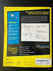 Physics I Workbook for Dummies by Steven Holzner (2014, Trade Paperback)