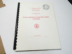 1978 Dept Commerce Plane Coordinate Projection Tables California