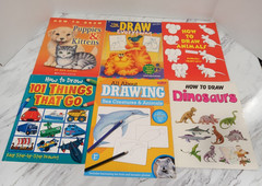 How To Draw 6 Book Lot: Puppies & Kittens – Sea Creatures – Dinosaurs…