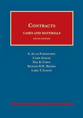 Cases and Materials on Contracts – Hardcover, by Farnsworth E.; Sanger – Good