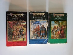 TSR AD&D DragonLance Chronicles Trilogy Complete Set Books 1-3 PB Weis & Hickman