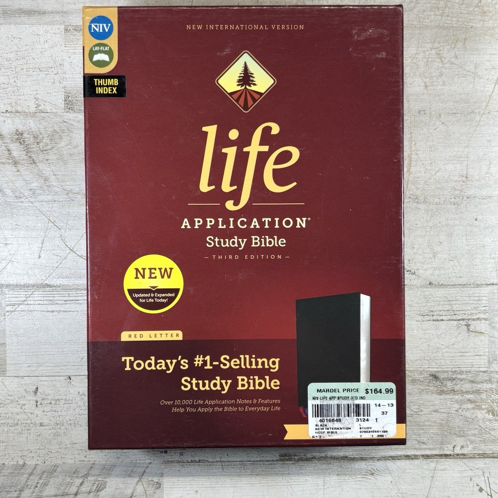 NIV Life Application Study Bible 3rd Edition Genuine Leather Indexed Red Letter