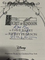 Dave Barry & Ridley Pearson *SIGNED* Peter & the Secret of Rundoon Book – Disney