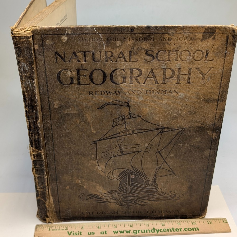 c1915 Natural School Geography Redway Hinman Missouri Iowa Textbook American