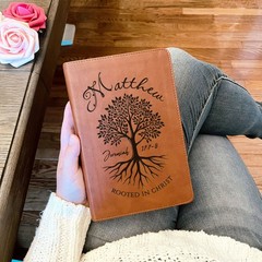 Personalized ESV/RVR Bilingual Bible, Rooted in Christ Design, Name Engraved