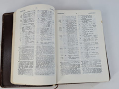 BISON GRAIN!✝️Vntg Ryrie Study Bible NASB 1978 Red Letter Moody Press Tab Index