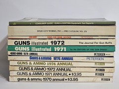 Vintage Lot of 11 Guns & Ammo Annuals, Guns Illustrated Journals and More.
