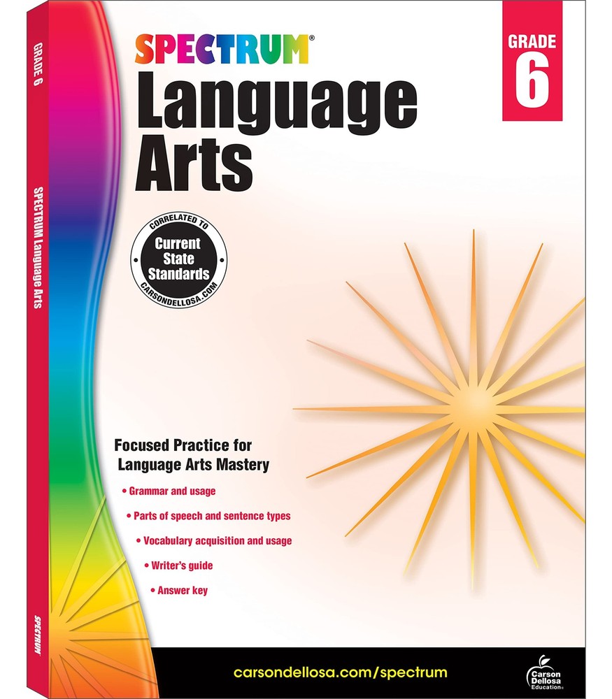 Spectrum Grade 6 Language Arts Workbook, Middle Grade Books Covering English…