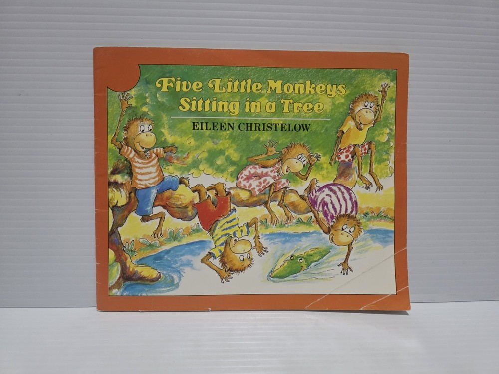 SIGNED + Sketch! Five Little Monkeys Sitting in a Tree – Eileen Christelow 1993